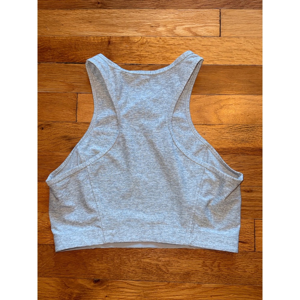 Outdoor Voices Athena Crop Top Heather Grey Space Dye High Neck Tank Medium - Picture 3 of 4